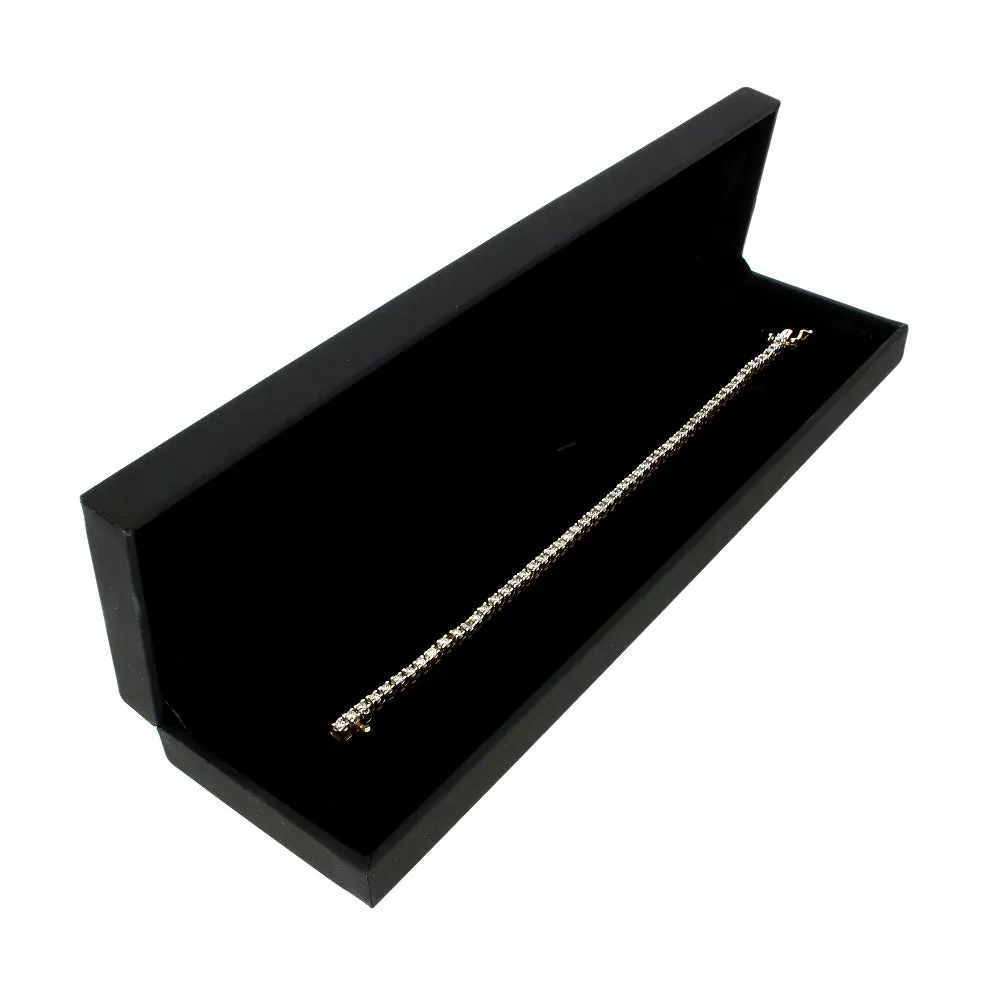9ct Yellow Gold 2.00cts Diamond Line Tennis Bracelet