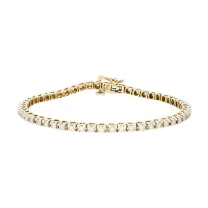 9ct Yellow Gold 2.00cts Diamond Line Tennis Bracelet