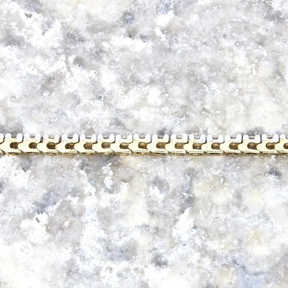 9ct Yellow Gold 2.00cts Diamond Line Tennis Bracelet