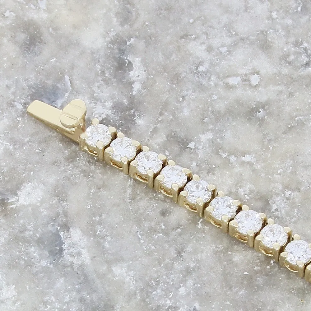 9ct Yellow Gold 3.04cts Lab Grown Diamond Tennis Bracelet