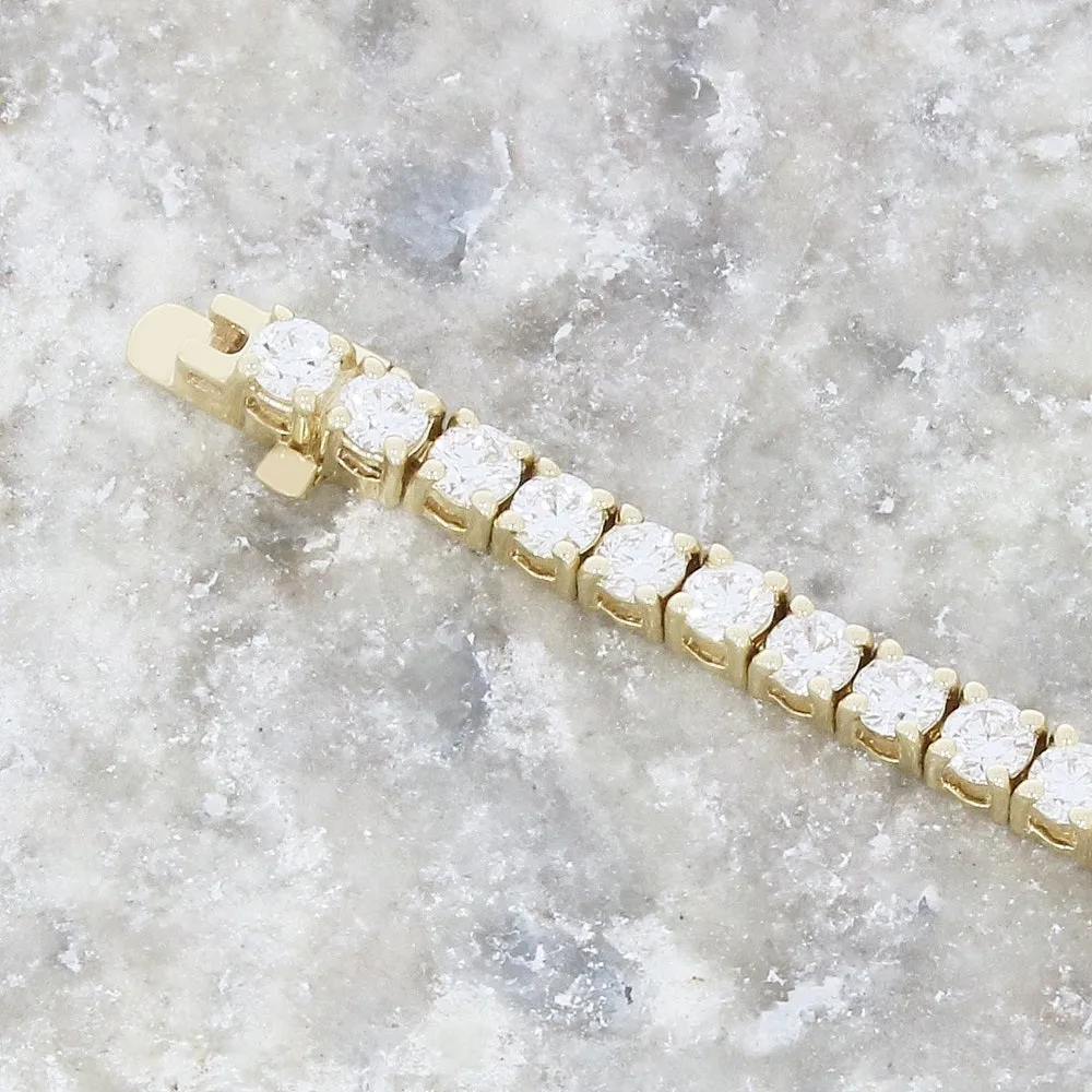 9ct Yellow Gold 3.04cts Lab Grown Diamond Tennis Bracelet