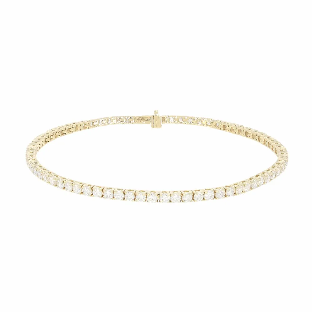 9ct Yellow Gold 3.04cts Lab Grown Diamond Tennis Bracelet