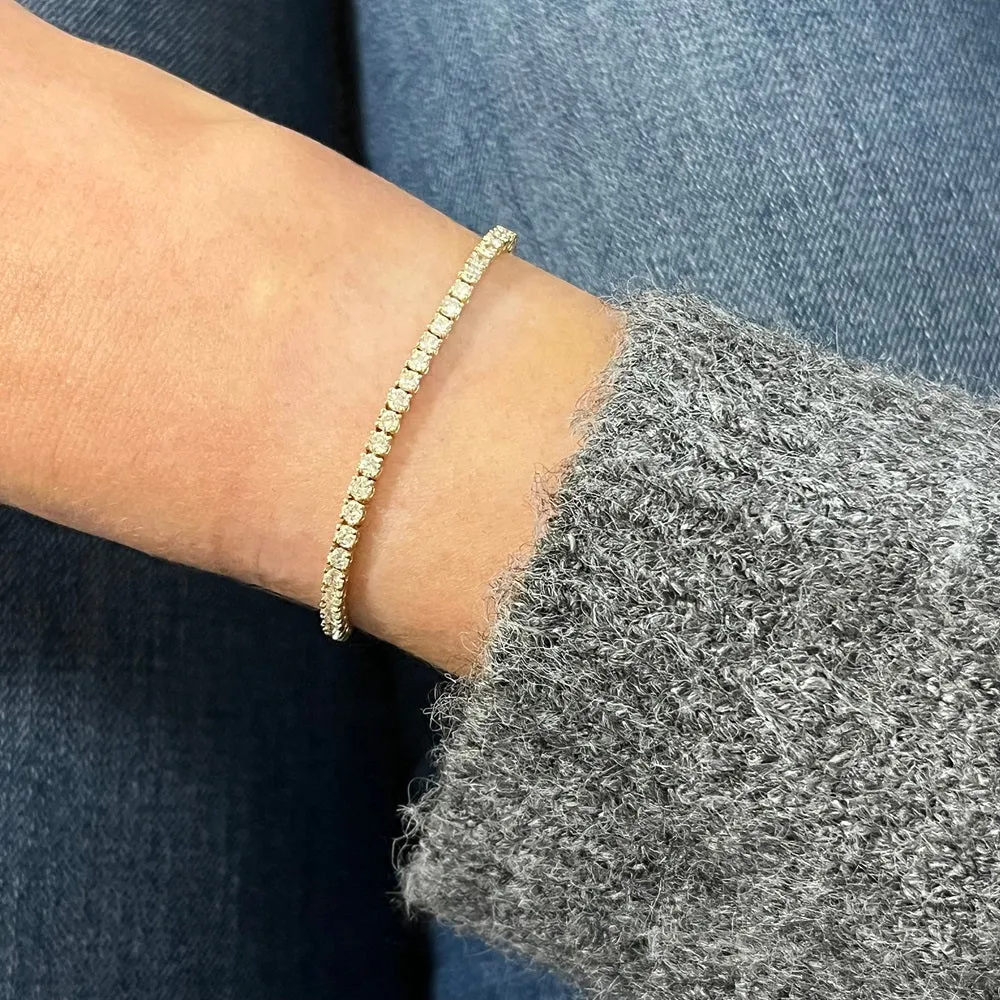 9ct Yellow Gold 3.04cts Lab Grown Diamond Tennis Bracelet