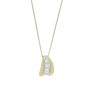 9ct Yellow Gold Diamond Pendant and Chain Necklace