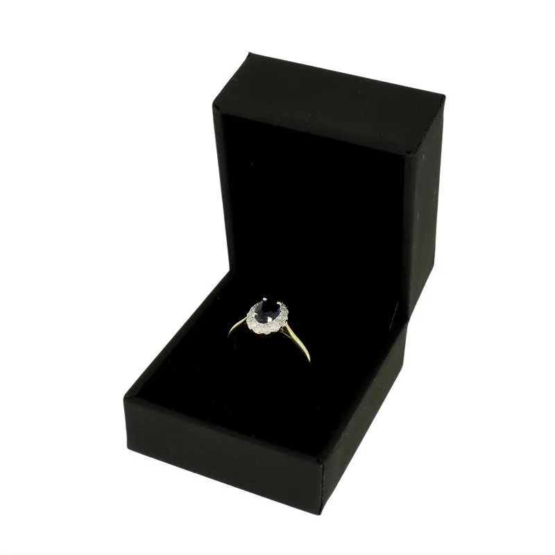 9ct Yellow Gold Sapphire & Diamond 0.30cts Cluster Ring