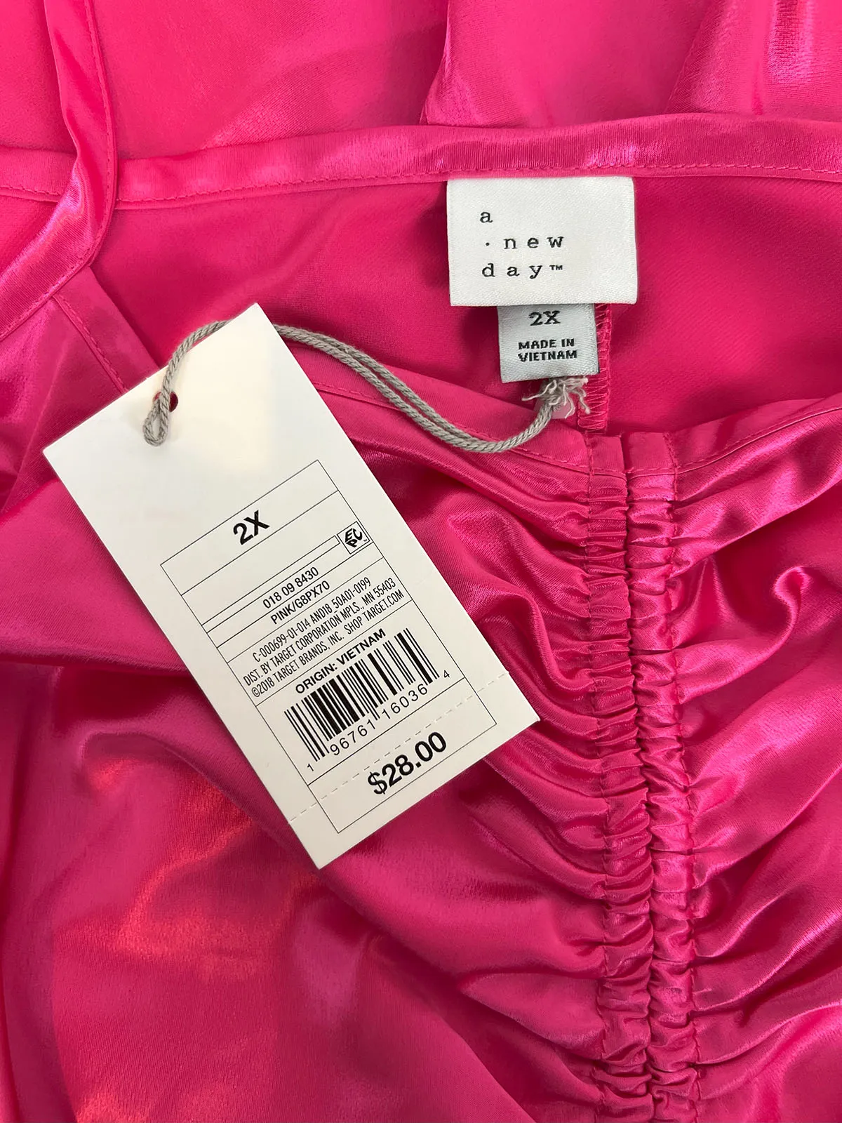 A New Day Size 22W Hot Pink Slip Dress NWT