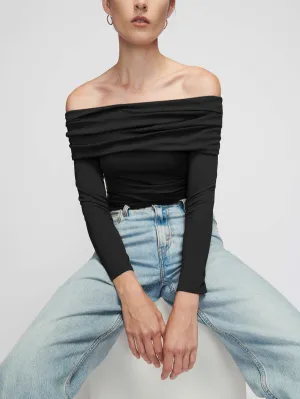 Abana Draped Off-Shoulder Top