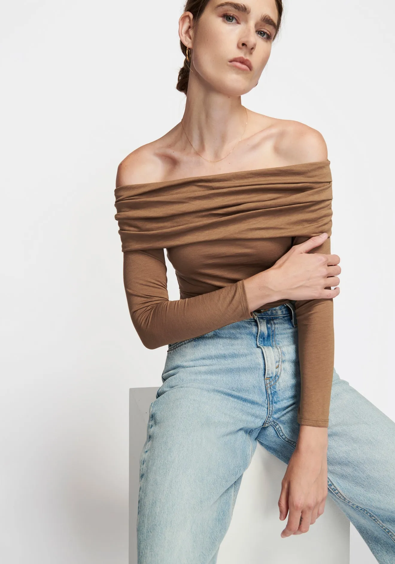 Abana Draped Off-Shoulder Top