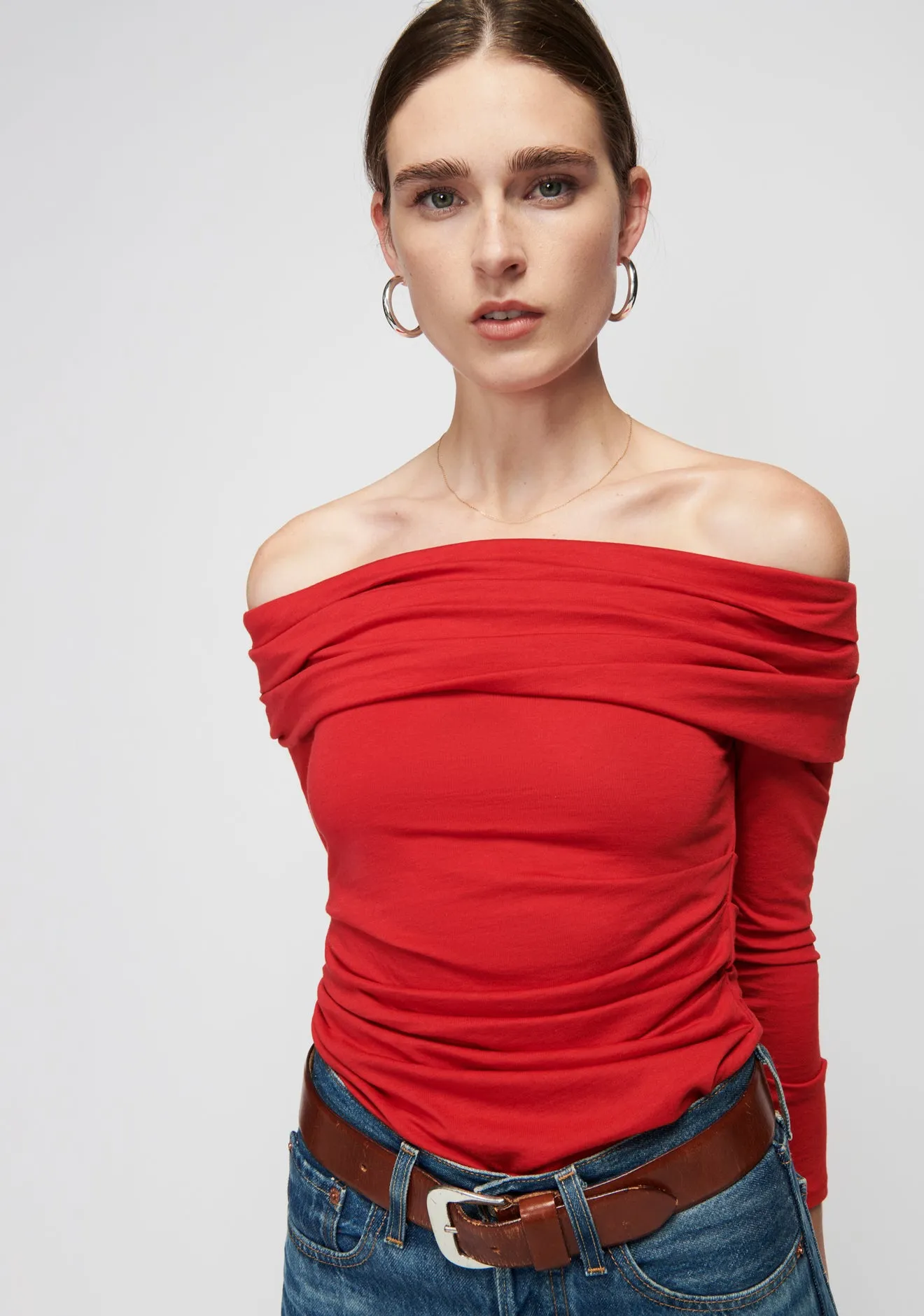 Abana Draped Off-Shoulder Top