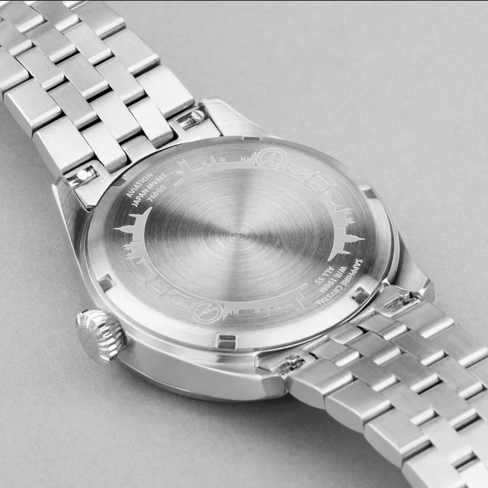Accurist Aviation Mens Watch 76000 Stainless Steel with Black Dial