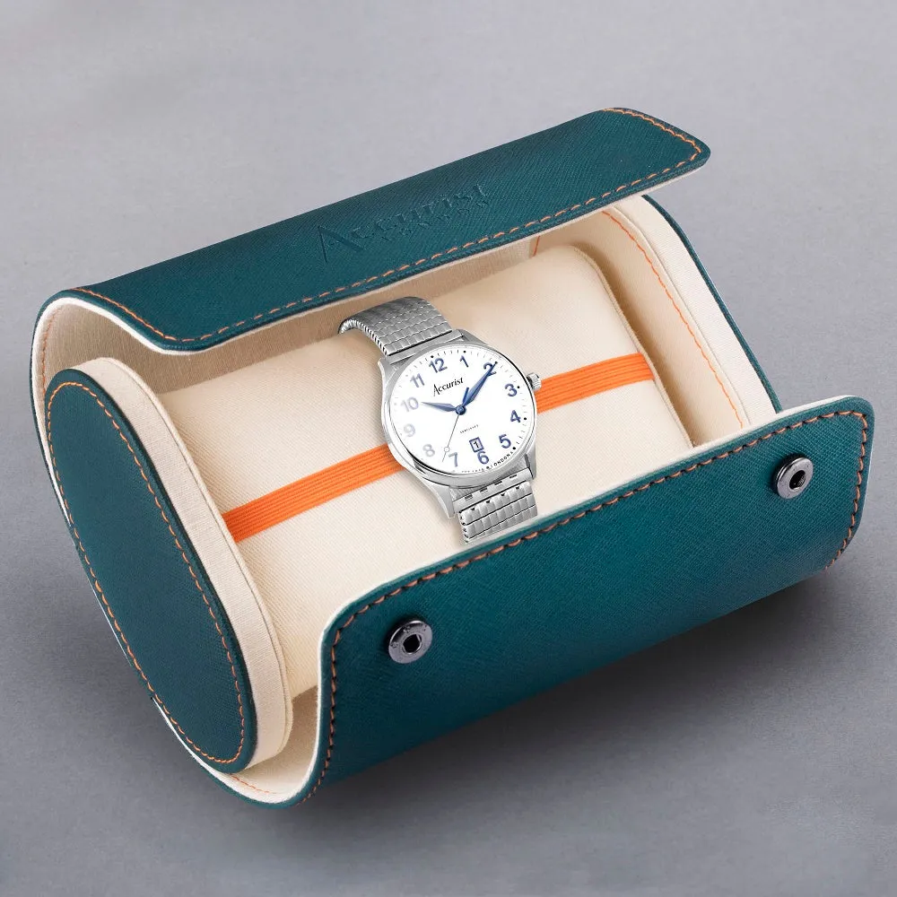 Accurist Classic Mens Expander Bracelet Watch White Dial 73000X
