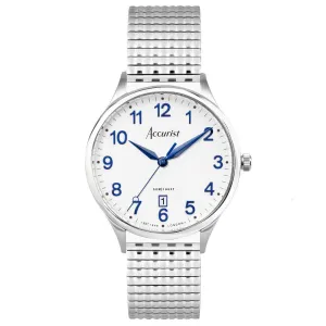 Accurist Classic Mens Expander Bracelet Watch White Dial 73000X