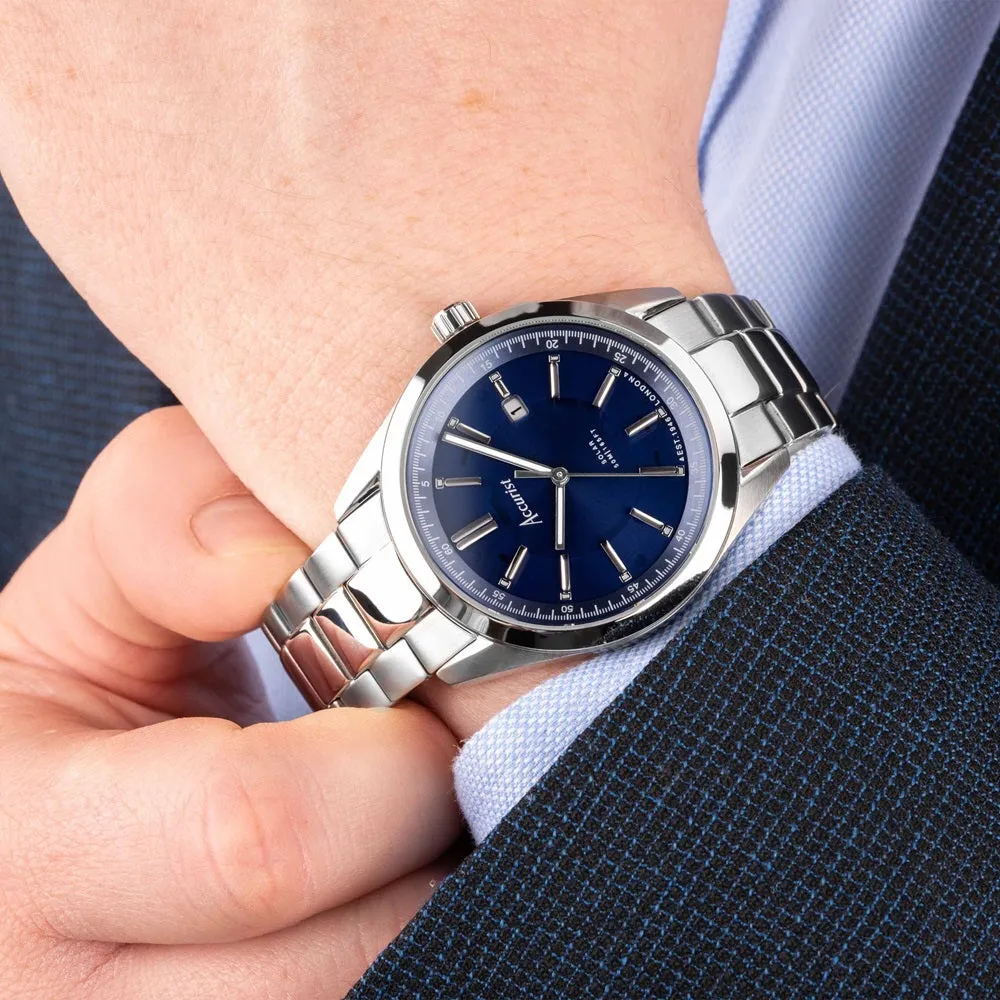 Accurist Everyday Blue Dial Solar Mens Watch 74019