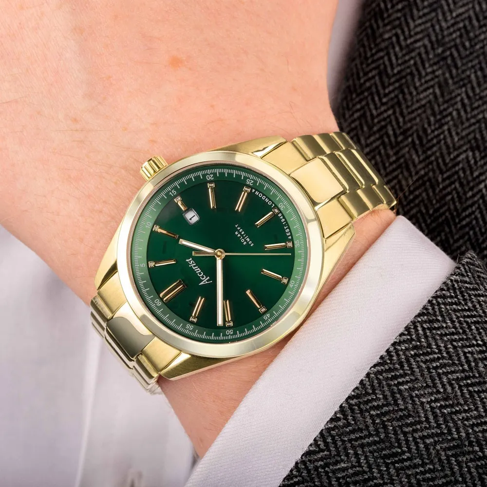 Accurist Everyday Green Dial Solar Mens Watch 74018