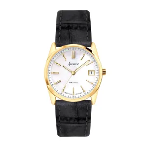 Accurist Everyday Ladies Watch Black Leather Strap 74005X