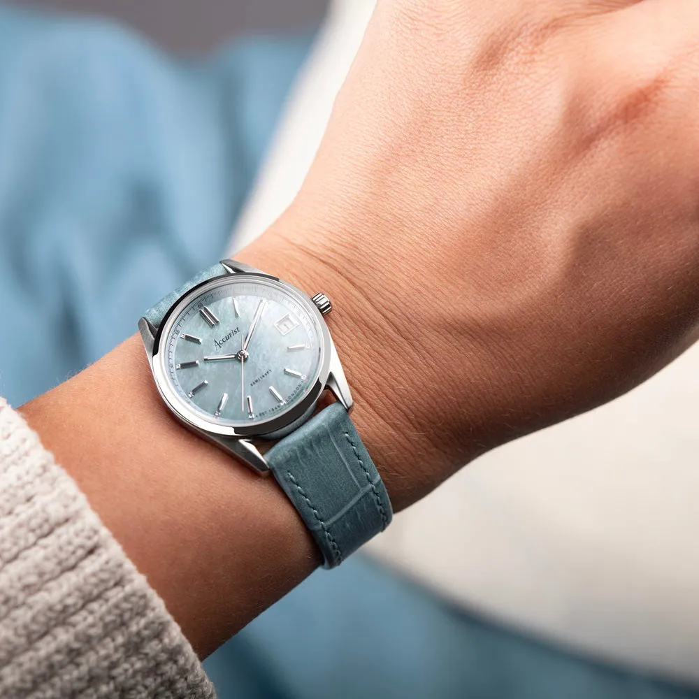 Accurist Everyday Ladies Watch Blue Leather Strap 74002X