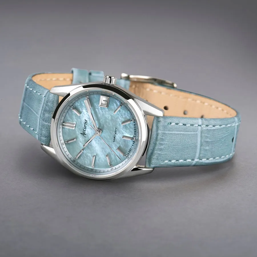 Accurist Everyday Ladies Watch Blue Leather Strap 74002X
