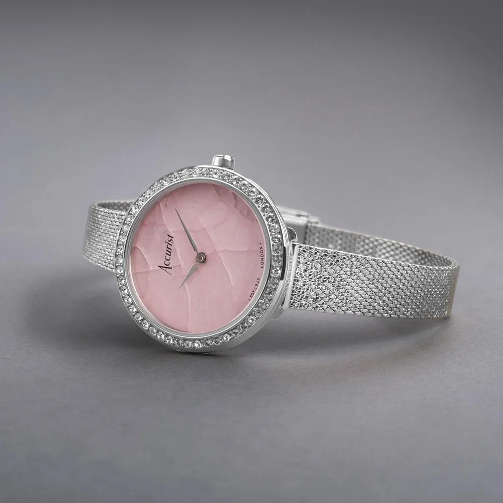 Accurist Ladies Watch 78005 With Rose Quartz Dial