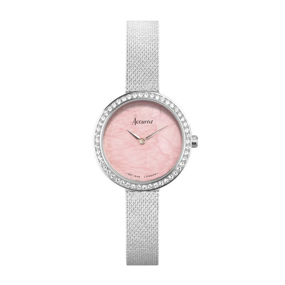Accurist Ladies Watch 78005 With Rose Quartz Dial