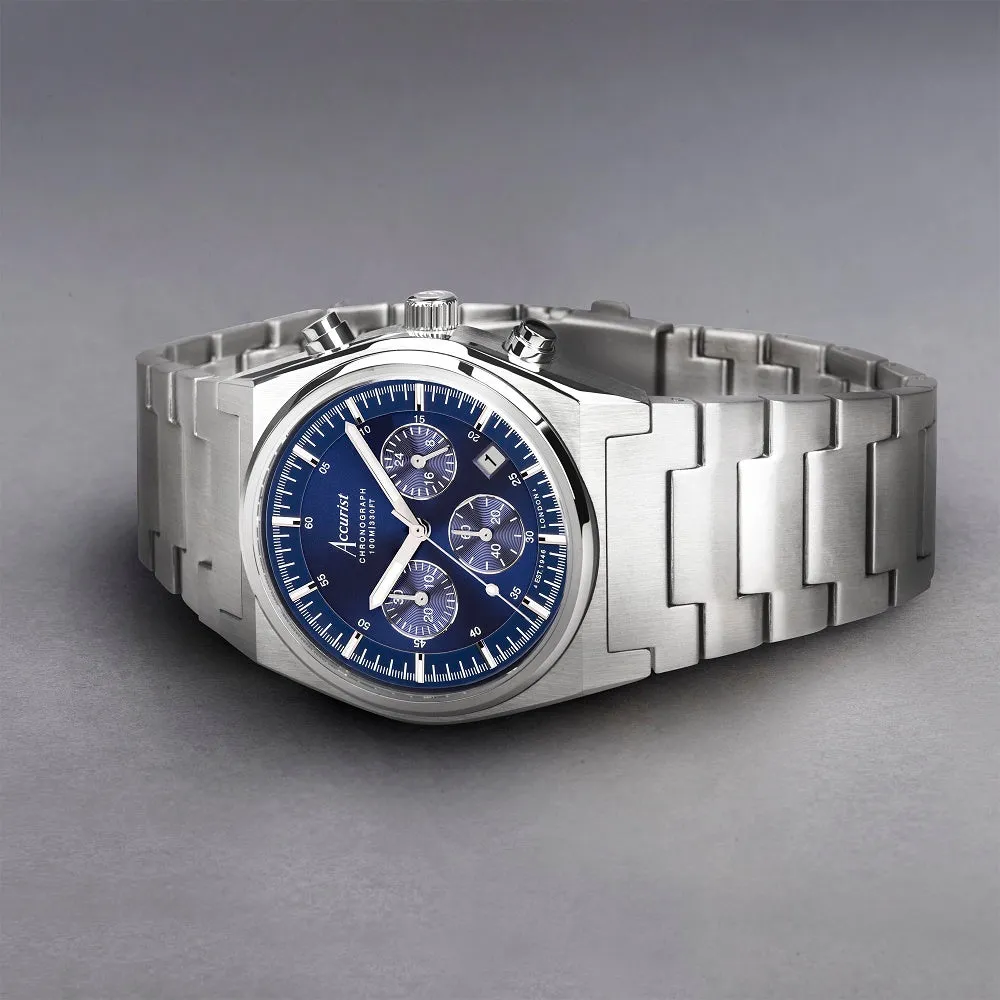 Accurist Origin Chronograph Mens Bracelet Watch Blue Dial 70001