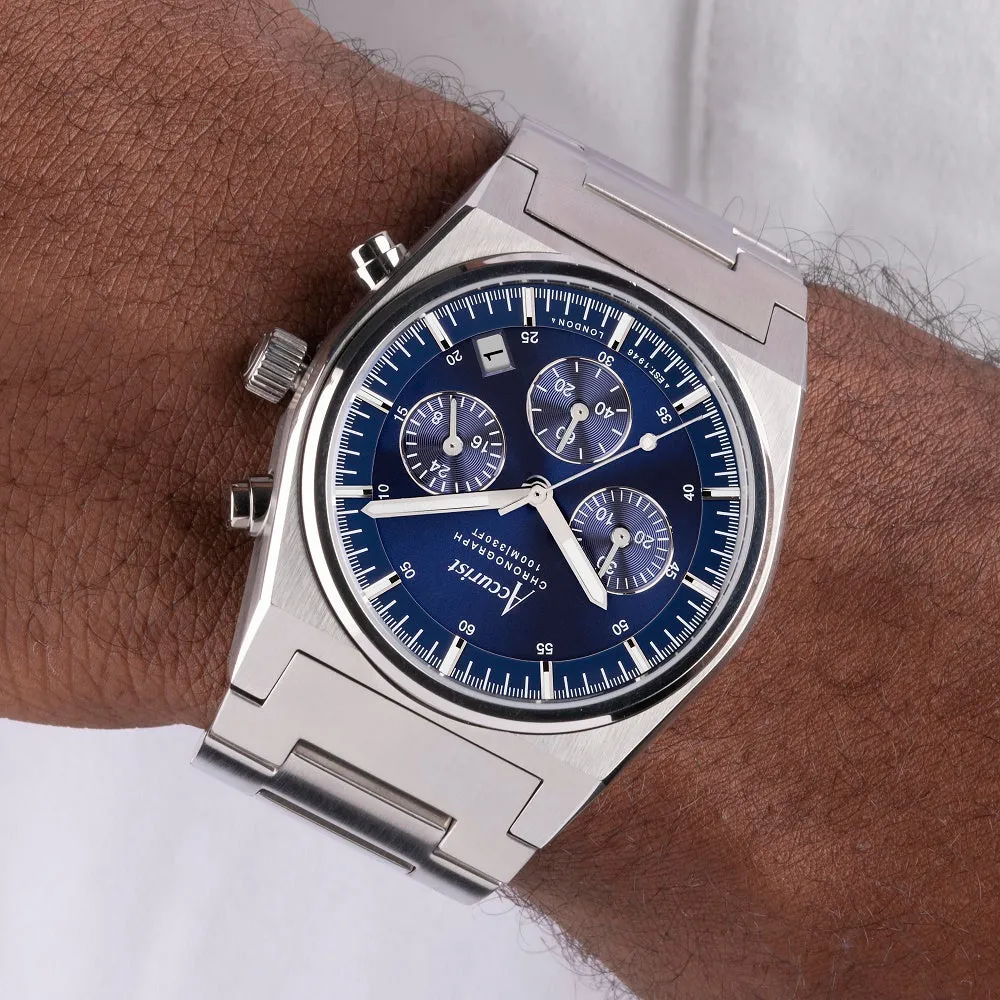 Accurist Origin Chronograph Mens Bracelet Watch Blue Dial 70001