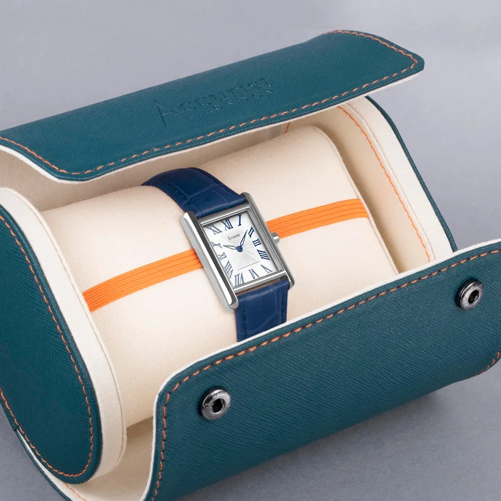 Accurist Rectangle Ladies Watch 71002 - Blue Leather Strap 26mm Case