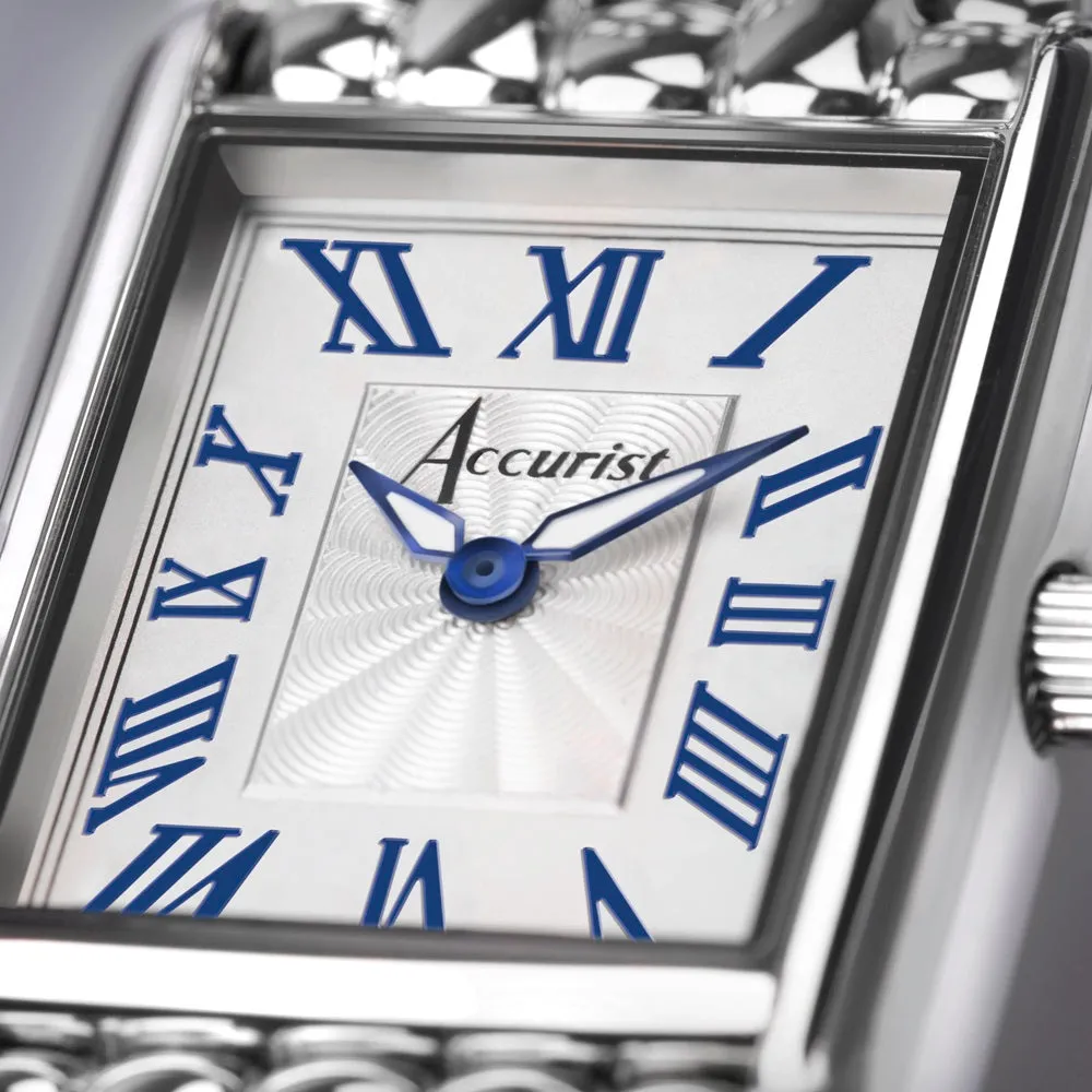 Accurist Rectangle Ladies Watch 71007 - White Dial 26mm Case