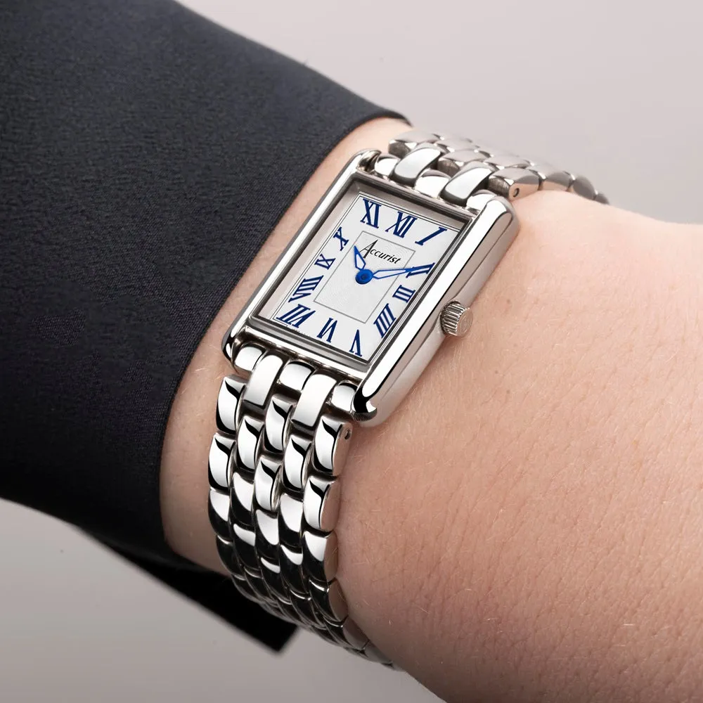 Accurist Rectangle Ladies Watch 71007 - White Dial 26mm Case