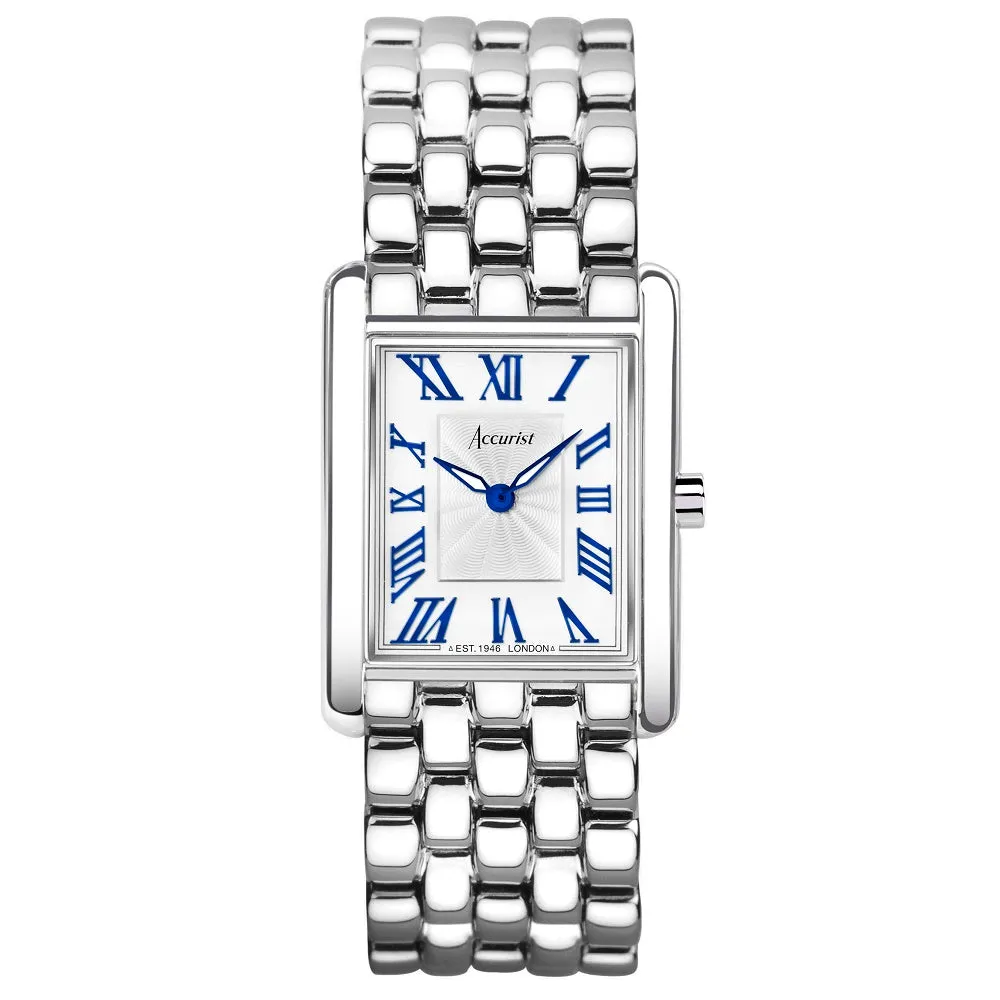 Accurist Rectangle Ladies Watch 71007 - White Dial 26mm Case