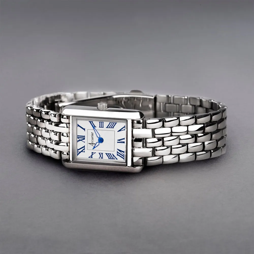 Accurist Rectangle Ladies Watch 71007 - White Dial 26mm Case
