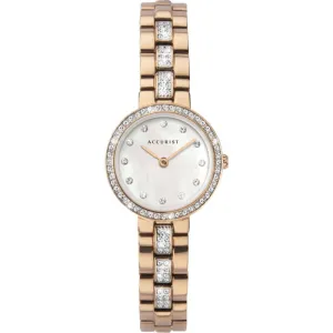 Accurist Rose Tone Crystal Set Ladies Watch 8310