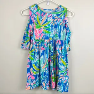 Affordable Luxury Lilly Pulitzer Girls Pop Up Jungle Hoppin Linn Cold Shoulder Dress Large 8-10  Going Fast!