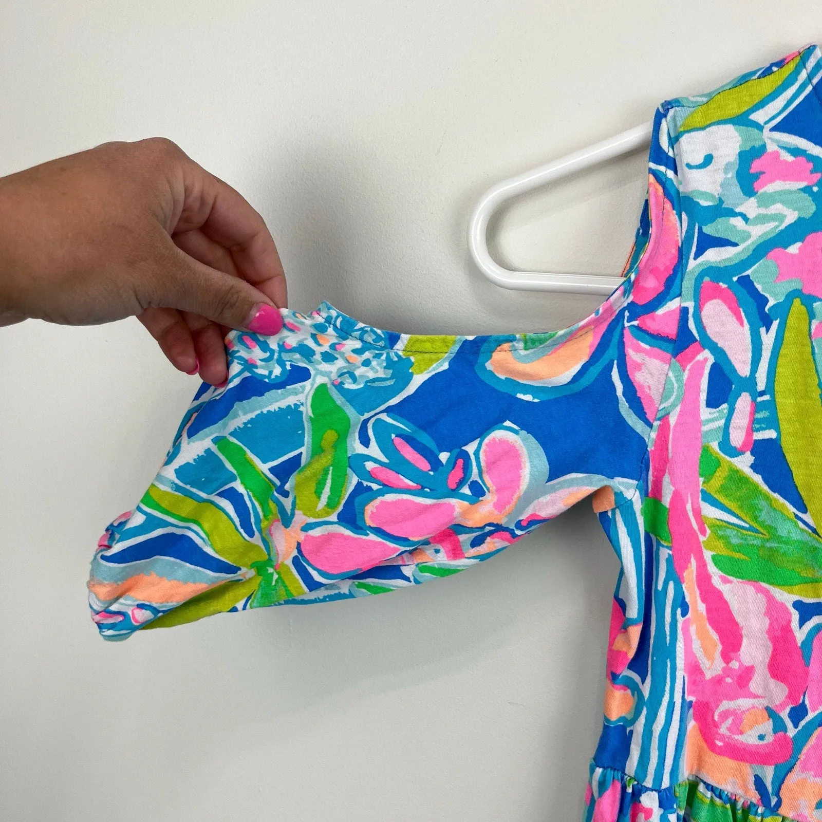 Affordable Luxury Lilly Pulitzer Girls Pop Up Jungle Hoppin Linn Cold Shoulder Dress Large 8-10  Going Fast!