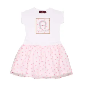 Aigner Kids Girl's Floral Bright White Dress