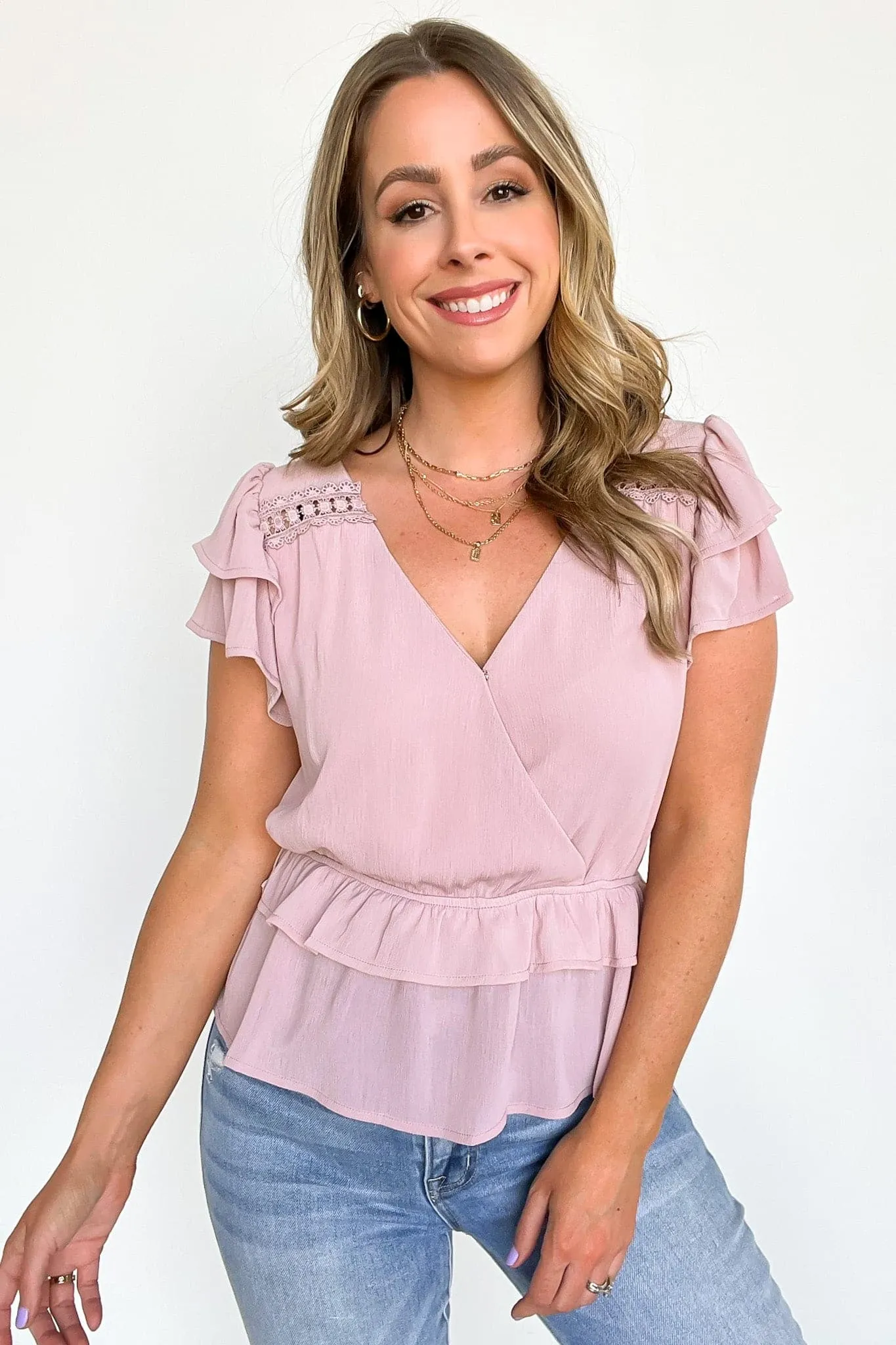 Alaynah Ruffle Surplice Top - FINAL SALE