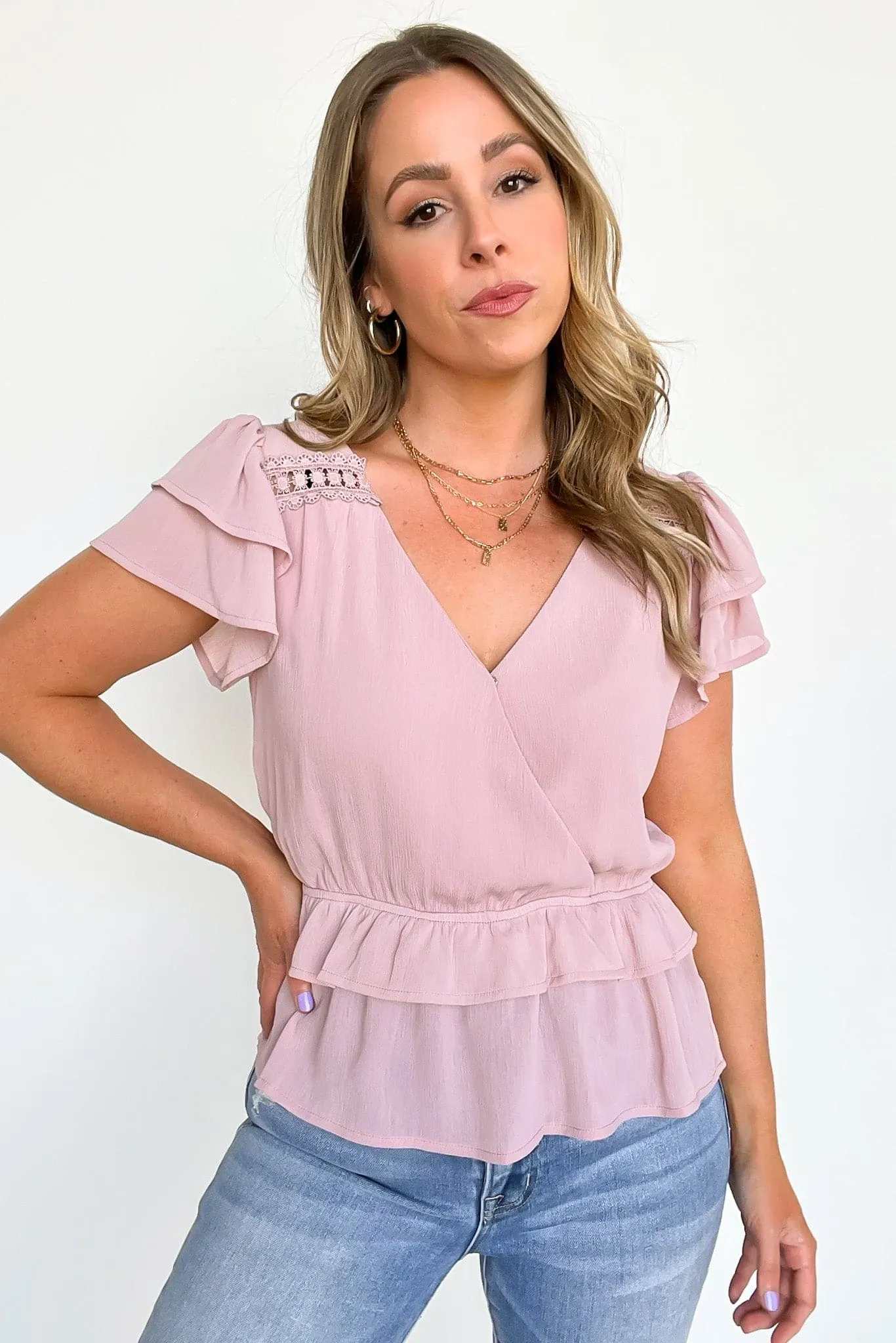 Alaynah Ruffle Surplice Top - FINAL SALE