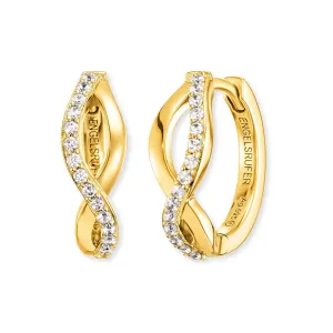 Angel Whisperer Paradise Gold Tone Hoop Earrings ERE-Paradise-ZI-G-CR