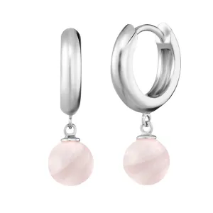 Angel Whisperer Rose Quartz Hoop Earrings ERE-RQ-CR