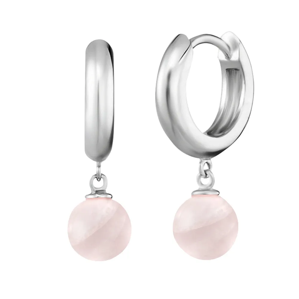 Angel Whisperer Rose Quartz Hoop Earrings ERE-RQ-CR
