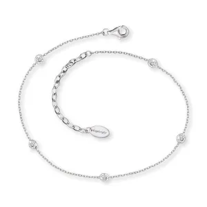 Angel Whisperer Silver Cubic Zirconia Ankle Chain ERF-LILMOON-ZI