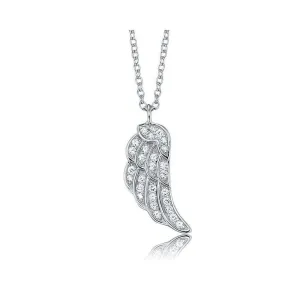 Angel Whisperer Silver CZ Wing Necklace ERN-LILWING-ZI