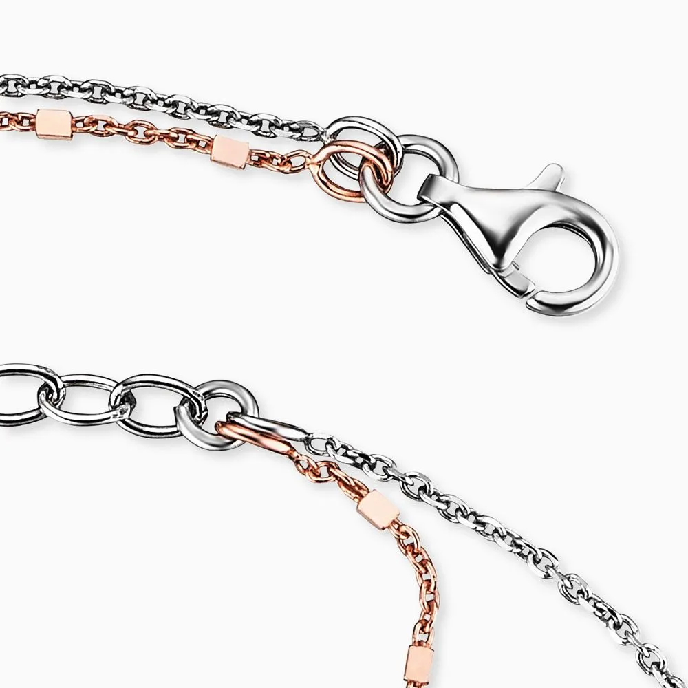 Angel Whisperer Silver Double Ankle Chain ERF-LILTWIN-BICOR