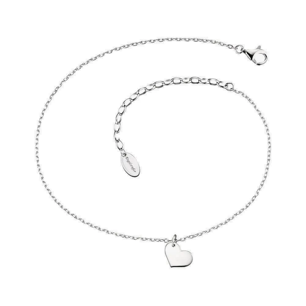 Angel Whisperer Silver Heart Ankle Chain ERF-LILHEART