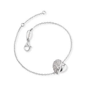 Angel Whisperer Silver Heart Wing Bracelet ERB-LILHEARTWING
