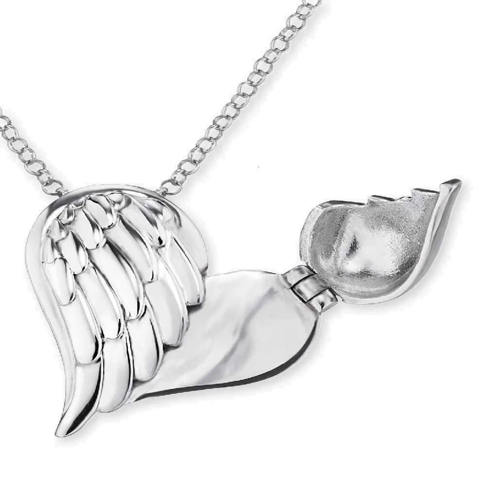 Angel Whisperer Silver Heart Wing Necklace ERN-WITHLOVE-02-ZI