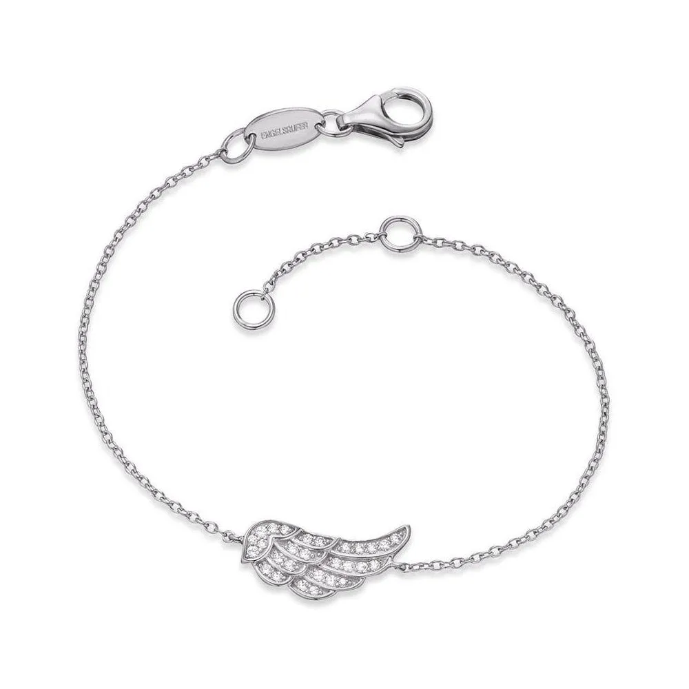Angel Whisperer Sterling Silver CZ Wing Bracelet ERB-LILWING-ZI