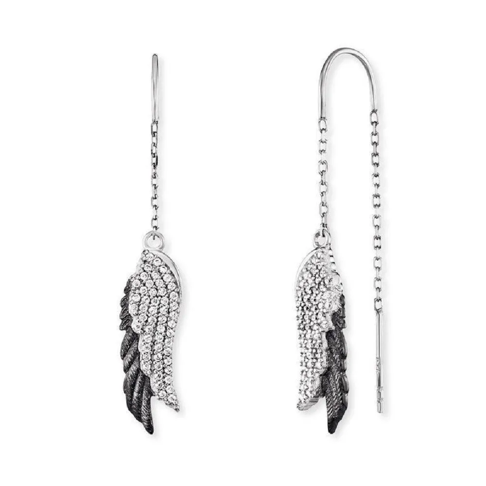 Angel Whisperer Wing Duo Drop Earrings ERE-WINGDUO-ZI-BIB