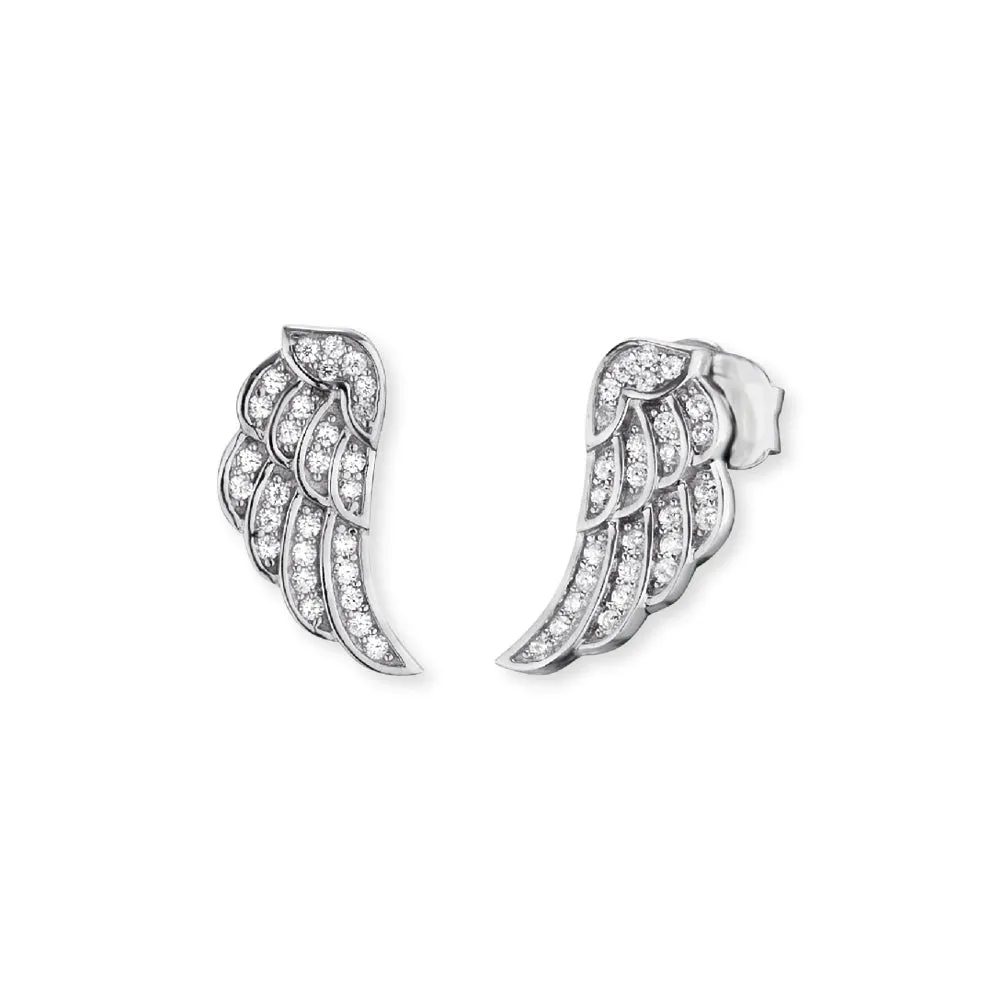 Angel Whisperer Wing Stud Earrings ERE-LILWING-ZI-ST