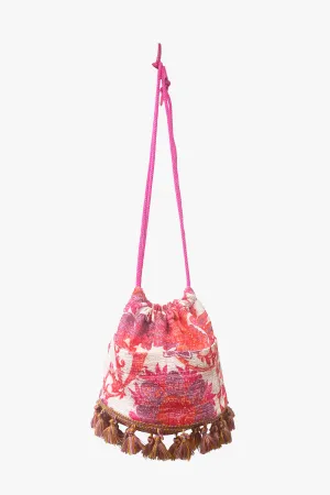 Arabesque Linen Tassel Crossbody Bag Annasui
