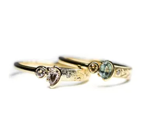 Asymmetrical Champagne Diamond Band